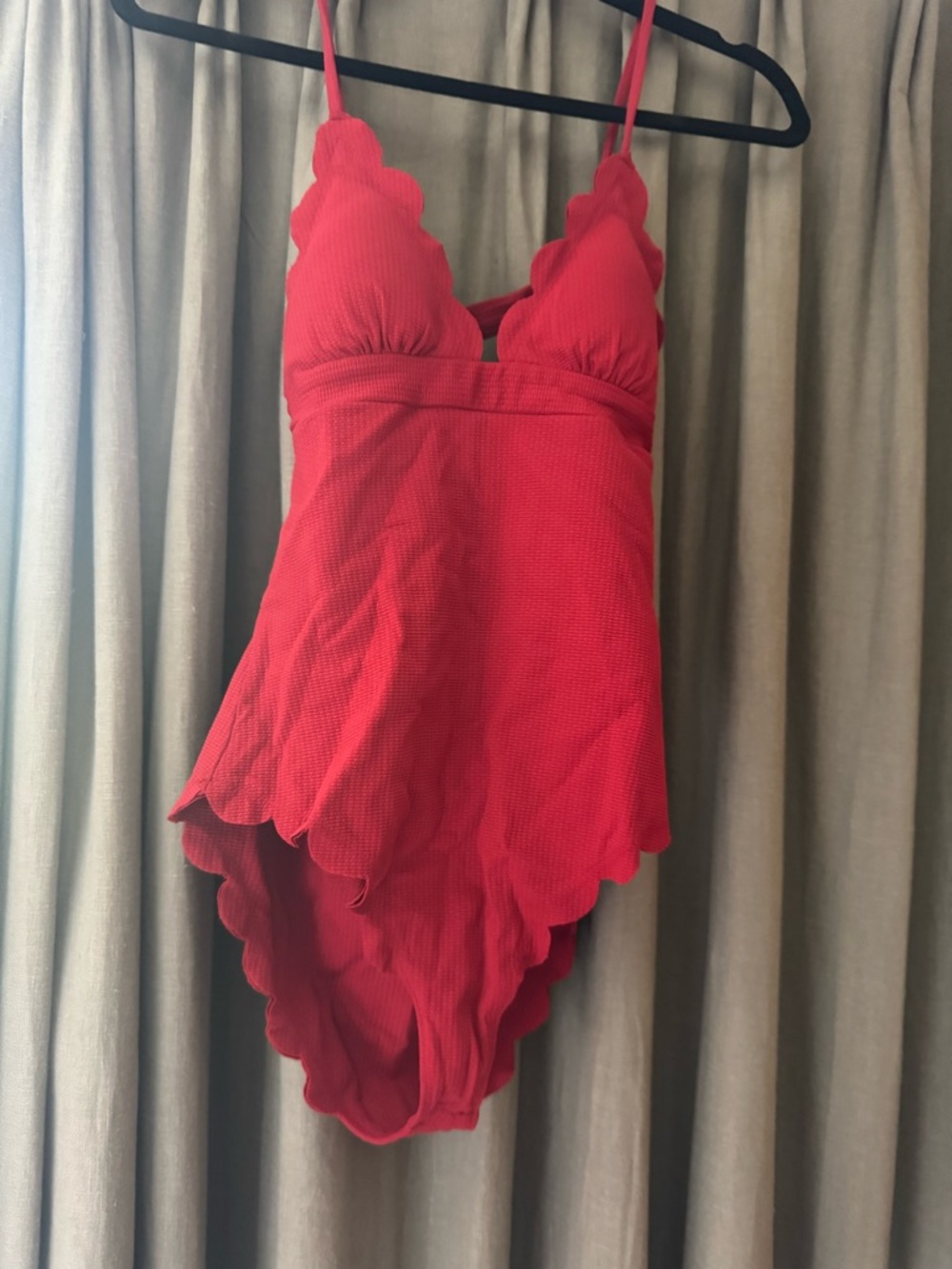 Marysia Red Scalloped One-Piece Swimsuit size large